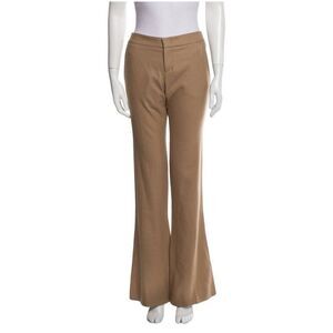 Gucci New Authentic Tan Brown Khaki Wool Flare Wide Dress Pants 40 US 4 Small